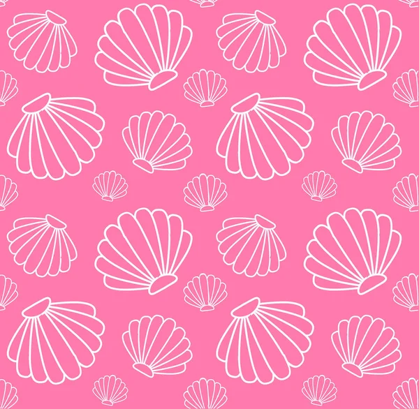 Vector naadloze patroon van witte shell op roze — Stockvector