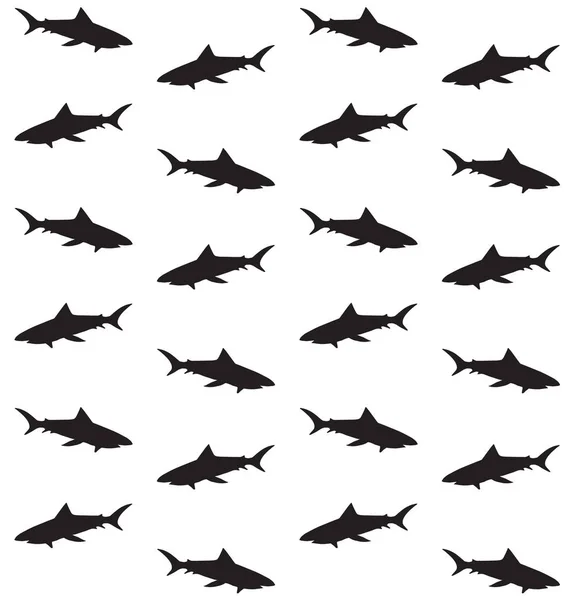 Vektor varrat nélküli mintázat a cápa sziluettje — Stock Vector