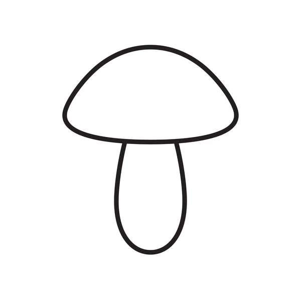 Vector flat outline mushroom — Stock Vector