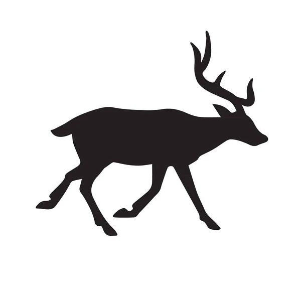 Vector czarna sylwetka jelenia — Wektor stockowy