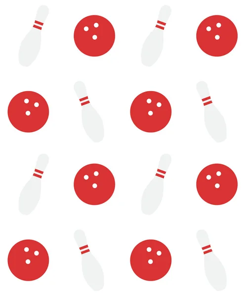 Sömlösa mönster av röda Bowling käglor och bollar — Stock vektor