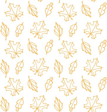 El çizilmiş yaprakların vektör dikişsiz deseni