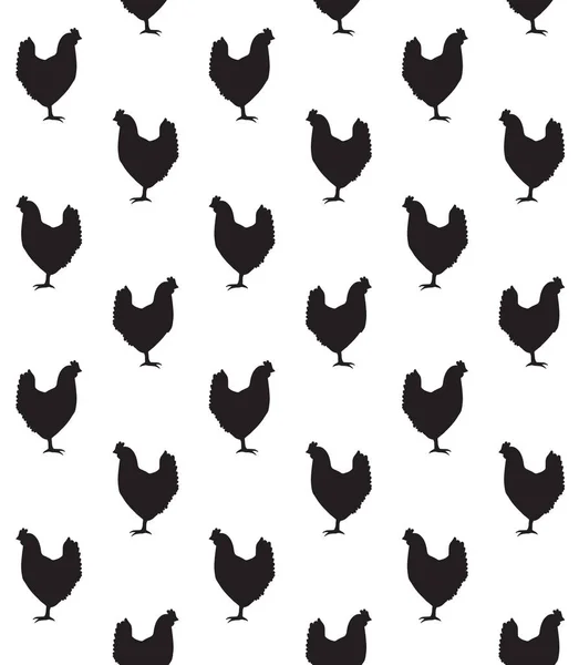 Modèle sans couture vectoriel de silhouette de poulet — Image vectorielle