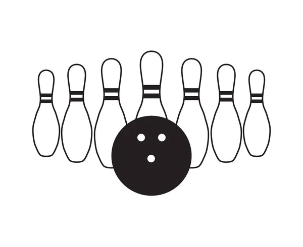 Векторный набор очертаний боулинга и бала — стоковый вектор