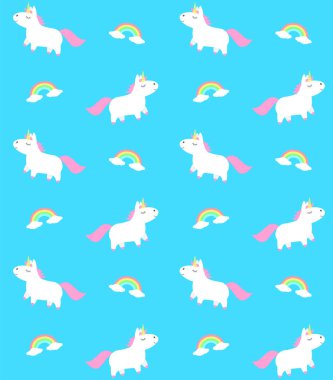 Tek boynuzlu at ve gökkuşağının kusursuz deseni