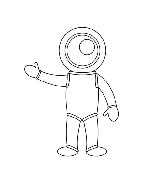 Vektor platta kontur kosmonaut kostym ikon — Stock vektor