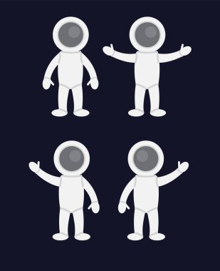 Vektör düz karikatür kozmik koleksiyonu seti