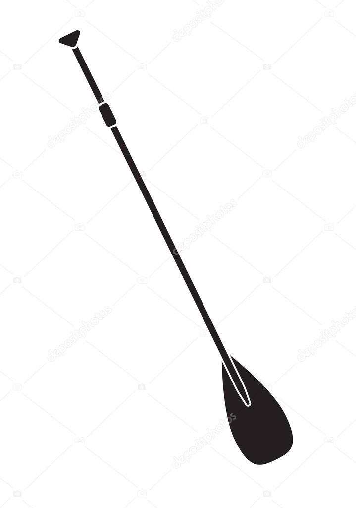 Vector flat black paddle isolated on white