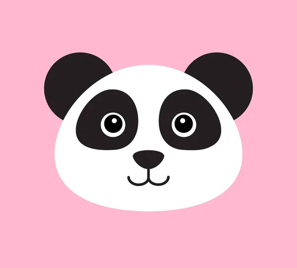 Vetor plana cartoon panda rosto — Vetor de Stock