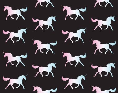 Holografik tek boynuzlu atın vektör dikişsiz deseni