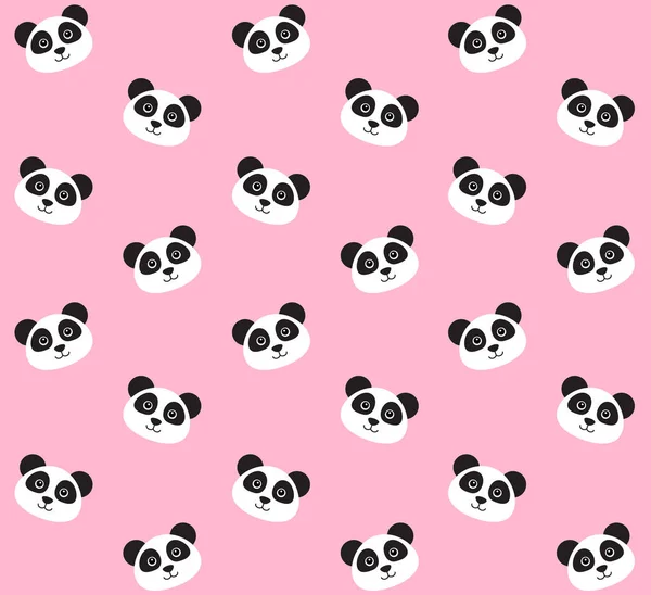 Vektor sömlösa mönster av kawaii Panda på Pink — Stock vektor