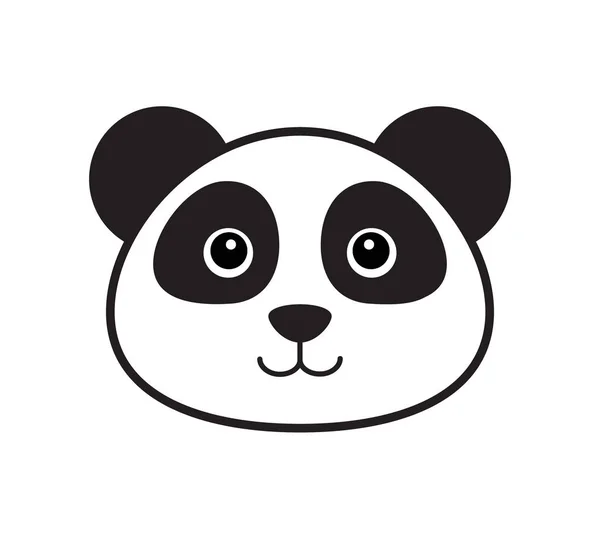 Vektor Flat kontur Panda ansikte ikon — Stock vektor