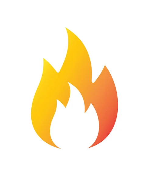 Vektor Flache Orange Farbverlauf Feuer Symbol Isoliert Auf Weißem Hintergrund — Stockvektor