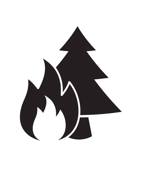 Vektor flache Schwarzwald Feuer Symbol — Stockvektor