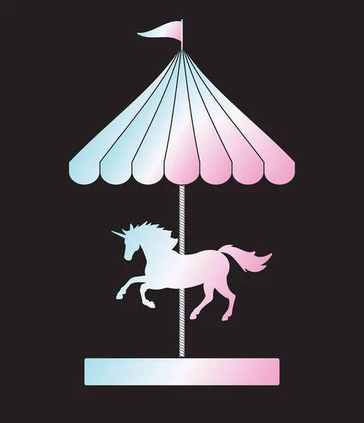 Ikon Siluet Unicorn Vektor Holografik Terisolasi Pada Latar Belakang Hitam - Stok Vektor