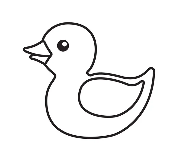 白色背景隔离的矢量平轮廓浴鸭 — 图库矢量图片