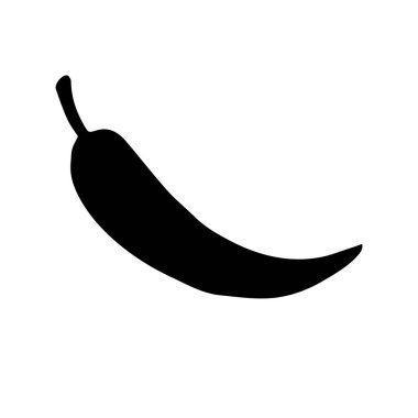 Beyaz arkaplanda izole edilmiş siyah biber silueti