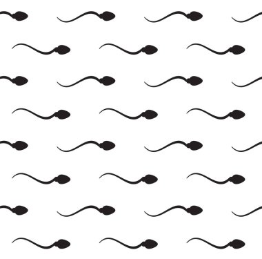 Beyaz arkaplanda izole edilmiş vektör düz siyah sperm ikonu