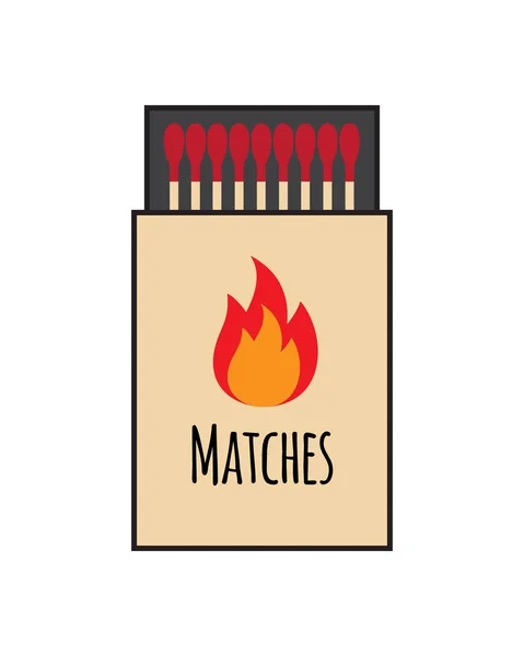 Vektor Illustration Eines Brennenden Streichholzes Mit Einem Feuer — Stockvektor