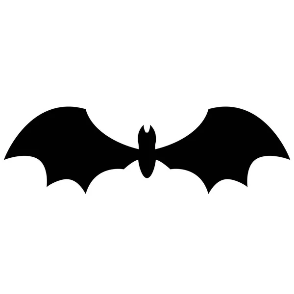 矢量黑色蝙蝠平面漫画轮廓分离在白色 — 图库矢量图片