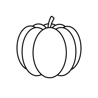 Beyaz arkaplanda izole edilmiş vektör siyah ana hatlı kabak simgesi