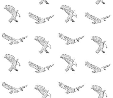 Beyaz arkaplanda izole edilmiş el çiziminin vektörsüz deseni.