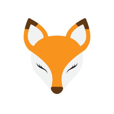 Vektör düz çizgi film tilki yüzü