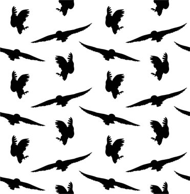 Kuşların siluetleriyle kusursuz desen