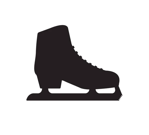 矢量扁平黑色冰鞋轮廓 — 图库矢量图片