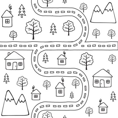 Ülke manzarasının vektörsüz deseni