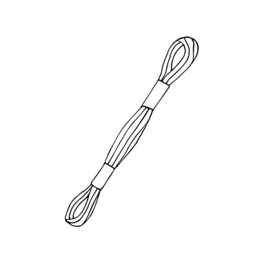 Vektör el çizimi karalama nakış işleme iplikleri beyaz arkaplanda izole