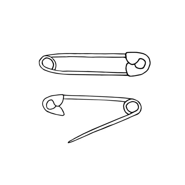 Vektor Set Aus Zwei Handgezeichneten Doodle Skizzen Englischer Pin Isoliert — Stockvektor