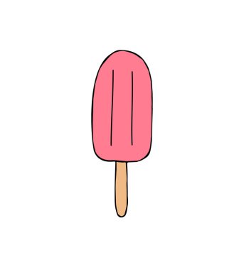 Beyaz arka planda izole edilmiş düz stil dondurma ikonu. yaz sembolü çizimi