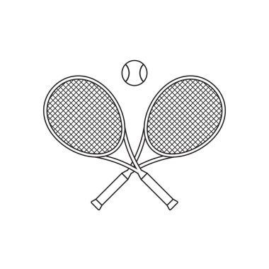 Beyaz arkaplan üzerinde tenis sporu tasarımı, vektör illüstrasyonu