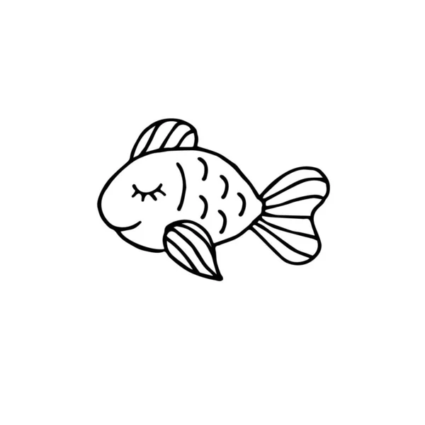 Icono Pescado Vector Ilustración — Vector de stock