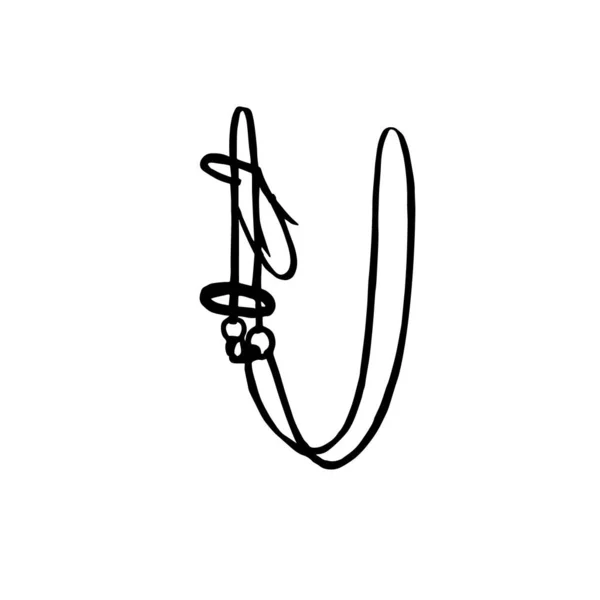 矢量手绘涂鸦素描黑色马术马笼形轮廓独立于白色背景 — 图库矢量图片