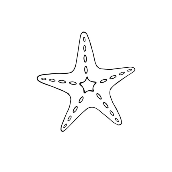 Icono Estrella Mar Estilo Negro Aislado Sobre Fondo Blanco Símbolo — Vector de stock