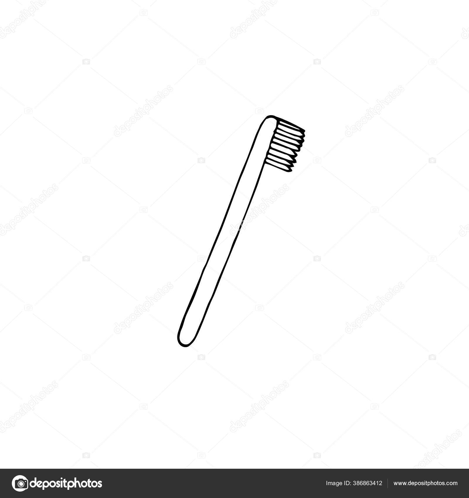 Sketsa Vektor Eko Ramah Sikat Gigi Bambu Stok Vektor C Swetsol 386863412