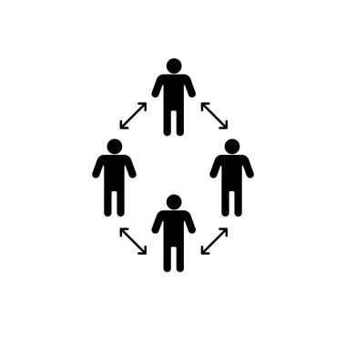 Vektör düz siyah Mesafenizi sosyal simgenizi koruyun