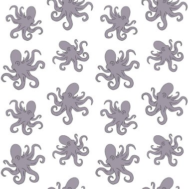 Karalama çiziminin vektörsüz deseni ahtapot çizimi