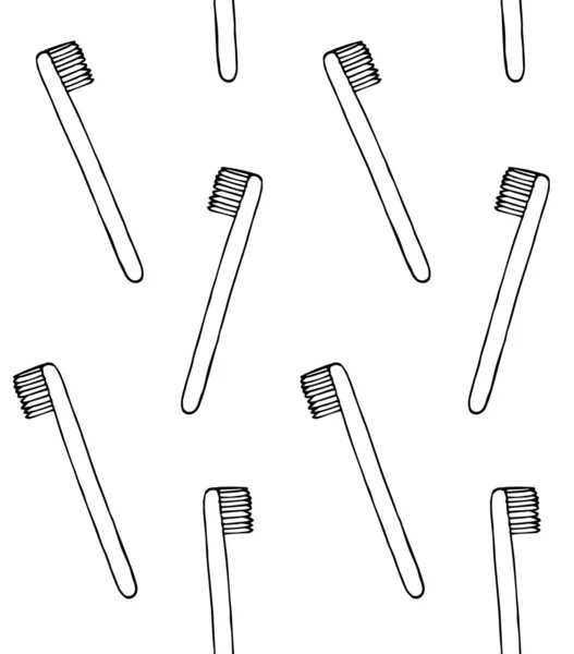 Modèle sans couture vectoriel de brosse à dents — Image vectorielle