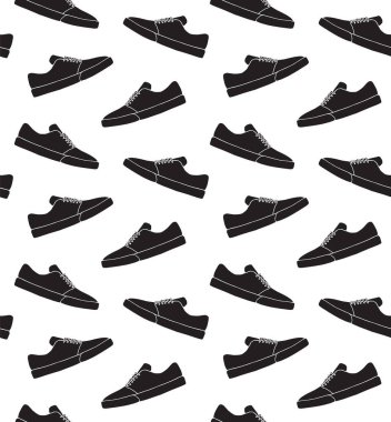 Siyah elin vektörsüz deseni çizilmiş karalama çizimi beyaz arka planda izole edilmiş paten ayakkabısı