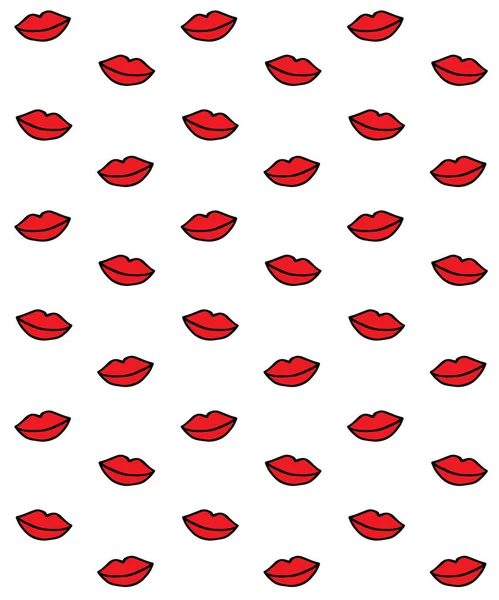 Vector Illustration Lips Kiss — Stock Vector