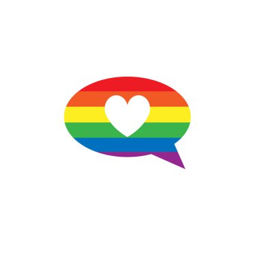 Kalp şekli vektör illüstrasyonunda lgbt bayrağı