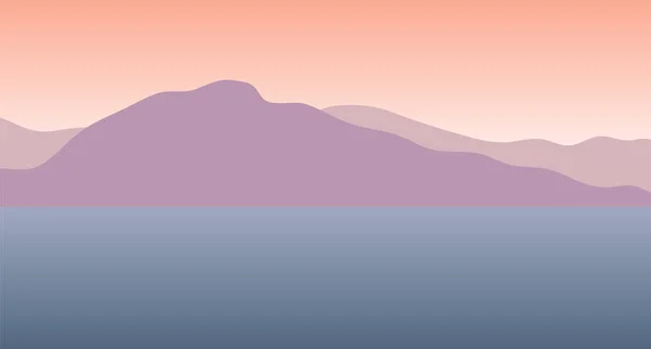 Горный Пейзаж Горами Закатом — стоковый вектор
