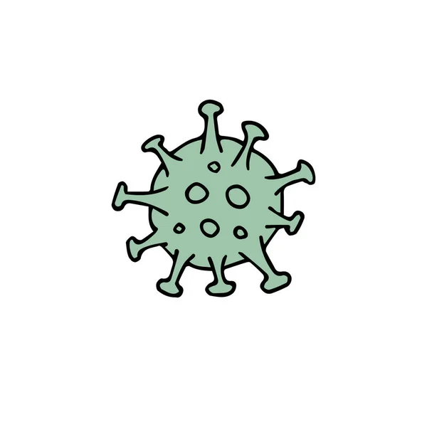 細菌のアイコンは白地に隔離されています 生物学記号ベクトル図 — ストックベクタ