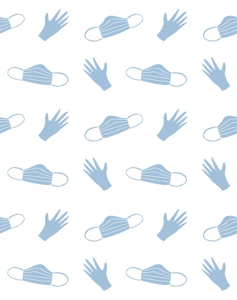 Vector Nahtlose Muster Der Blauen Hand Gezeichnet Doodle Skizze Medizinische — Stockvektor