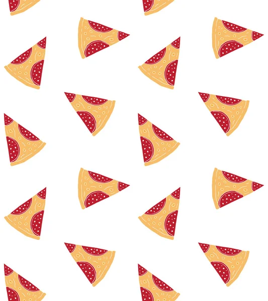 Patrón Sin Costuras Con Pizza Ilustración Vectorial — Vector de stock