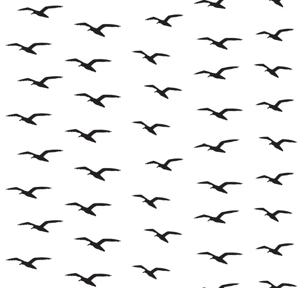 Motif Sans Couture Avec Des Silhouettes Oiseaux — Image vectorielle