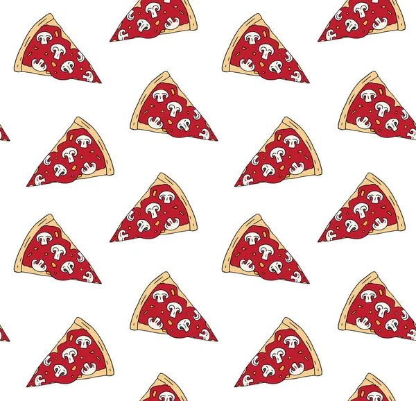 Naadloos Patroon Met Pizza Vectorillustratie — Stockvector